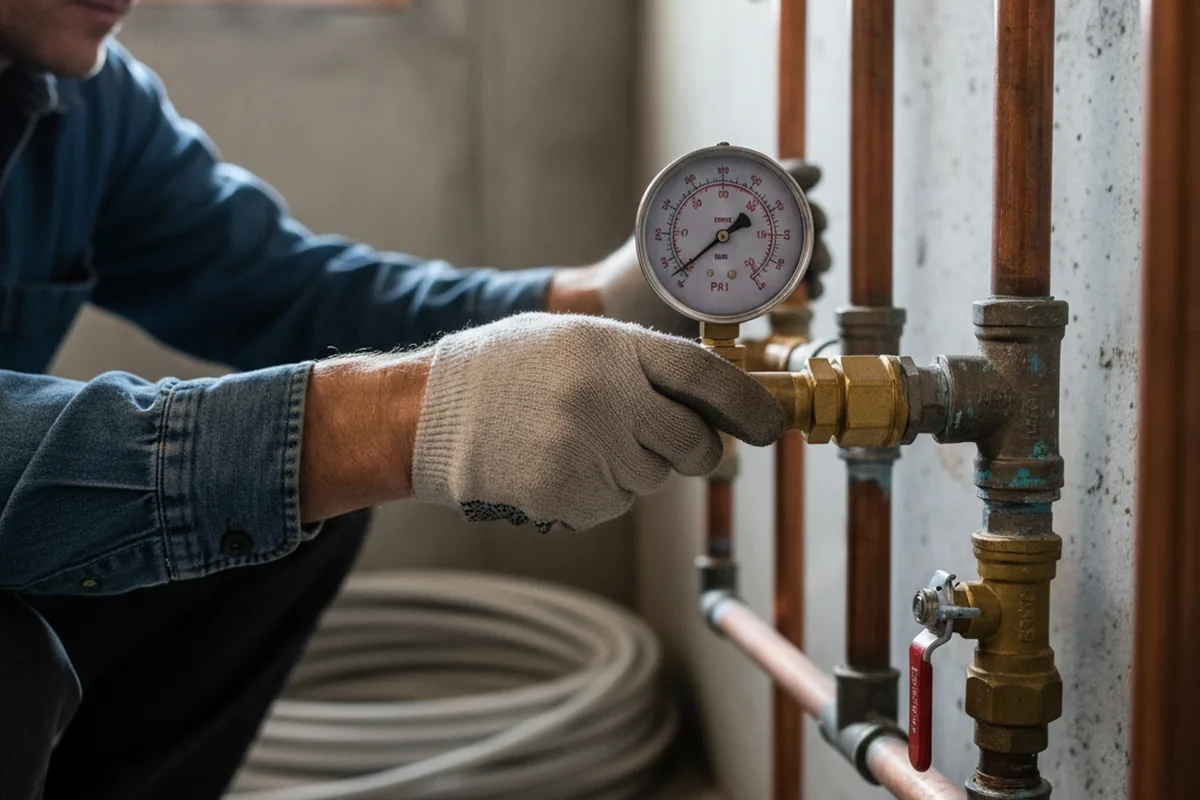 Pressure testing a repaired line during Water Line Repair in Flintstone
